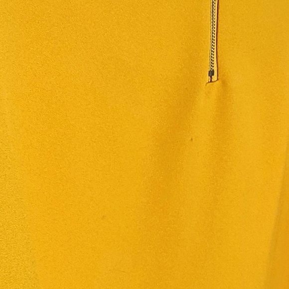 Ontwelfth | Golden Yellow Pleated Ruffle Sleeve Shift Dress - Picture 5 of 7